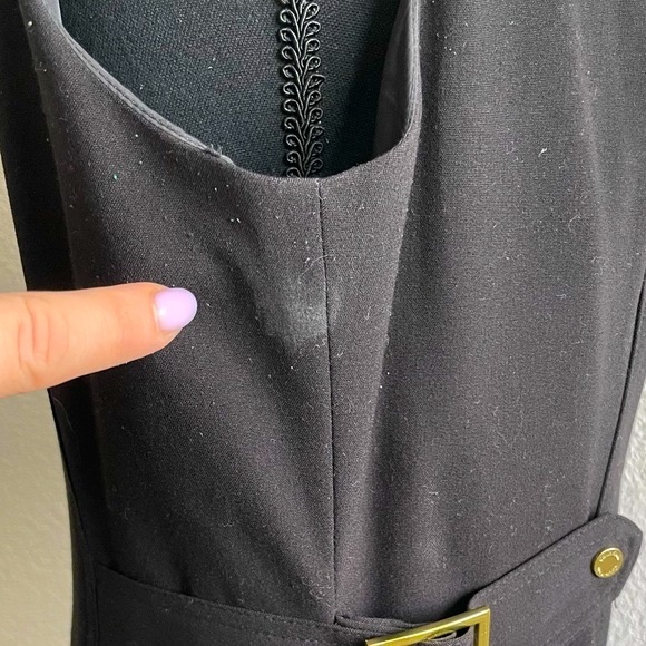 Calvin Klein Black Midi Dress with Gold Accents - Picture 14 of 15